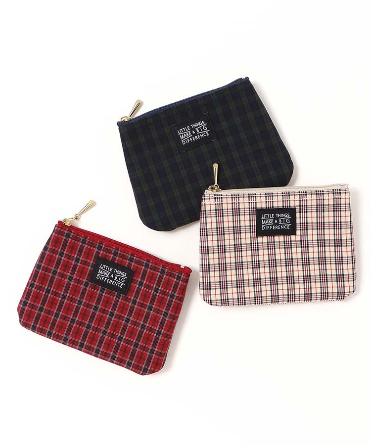 タイプライターチェック柄ティッシュポーチS