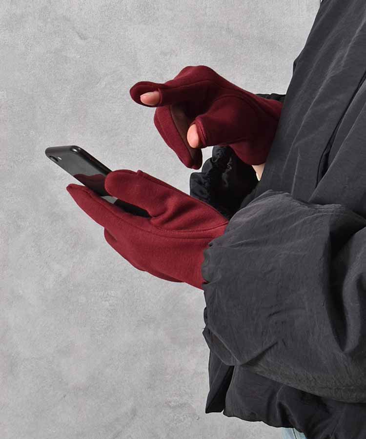 バイカラー指フードグローブ