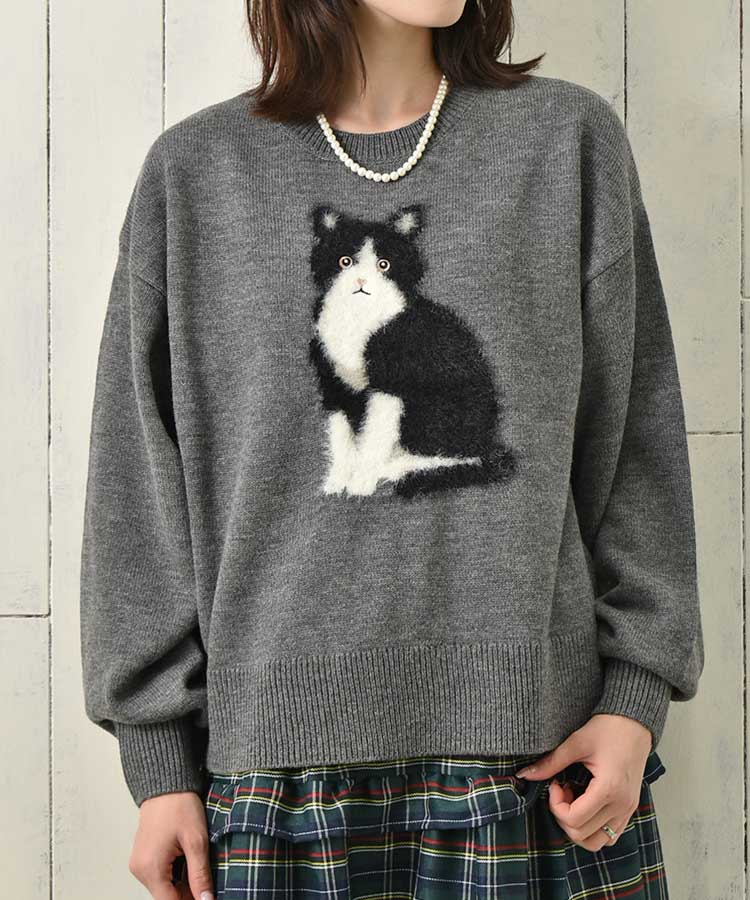 le petale Fluffy catニットプルオーバー