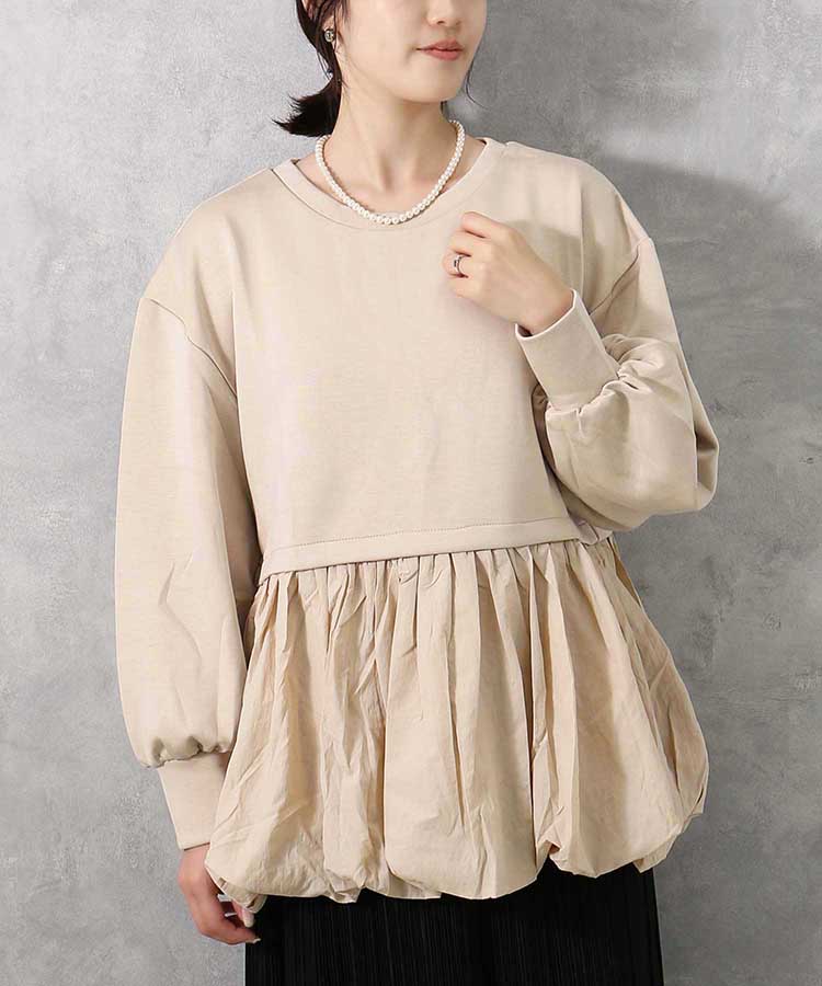 ≪SALE≫【WEB限定】裾バルーンペプラムプルオーバー