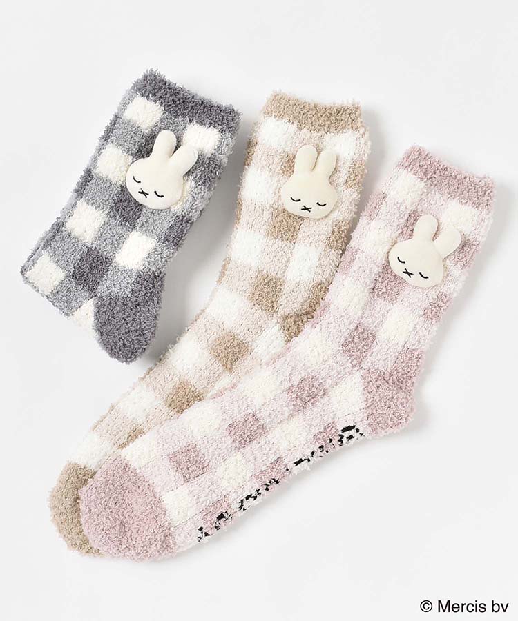 ミッフィーマスコット付ルームソックス