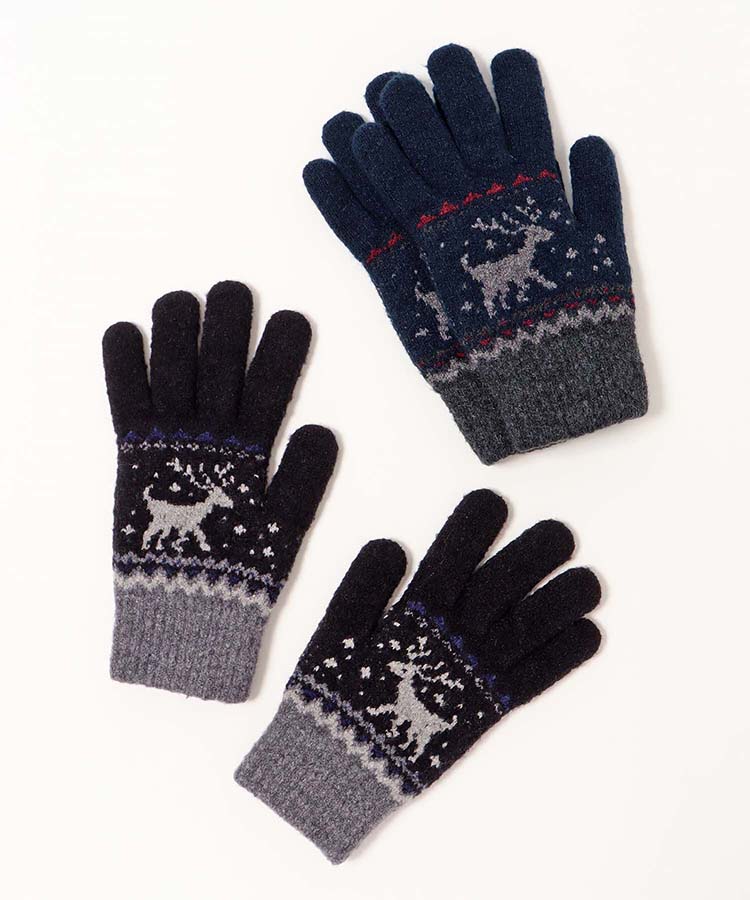 裏起毛トナカイニットグローブL