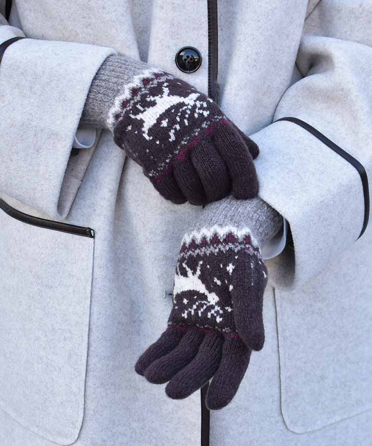 裏起毛トナカイニットグローブ