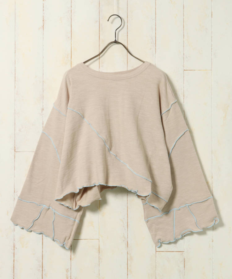 ≪SALE≫【WEB限定】配色メローショートトップス