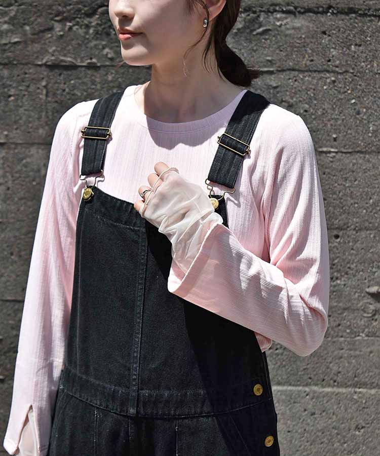 ≪SALE≫【WEB限定】袖スリットチュールカットトップス