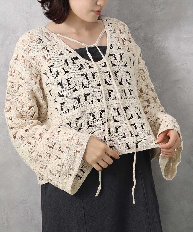≪SALE≫【WEB限定】クロシェ前後2wayトップス