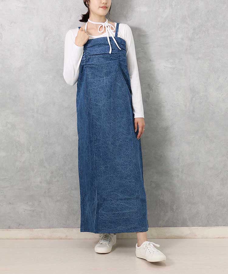 ≪SALE≫【WEB限定】デニムギャザーワンピース