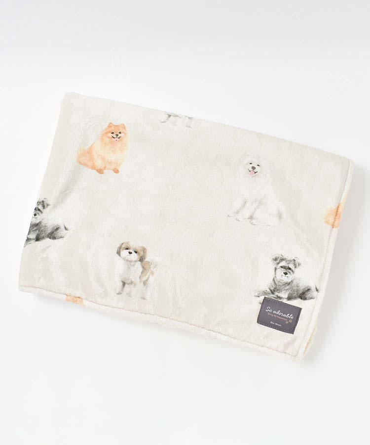 いぬ柄ブランケット