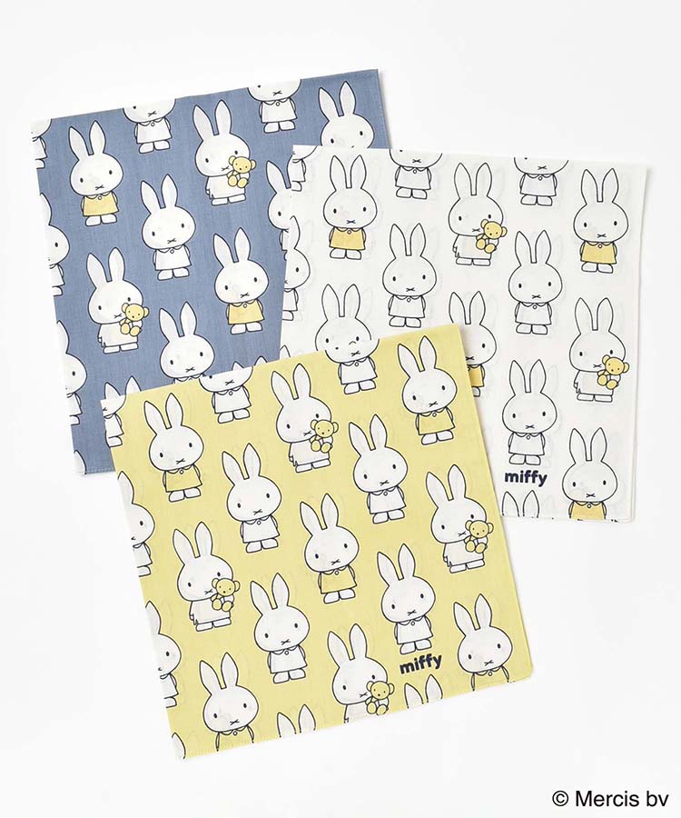 ミッフィーいろいろ総柄プリントハンカチ