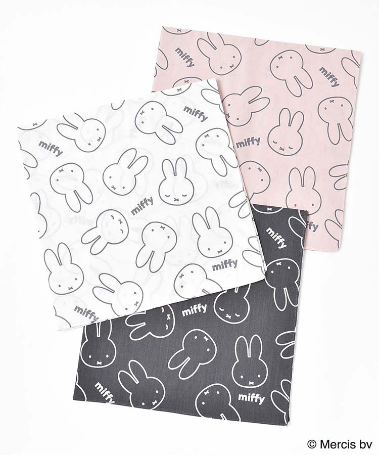 ミッフィーおかお総柄プリントハンカチ