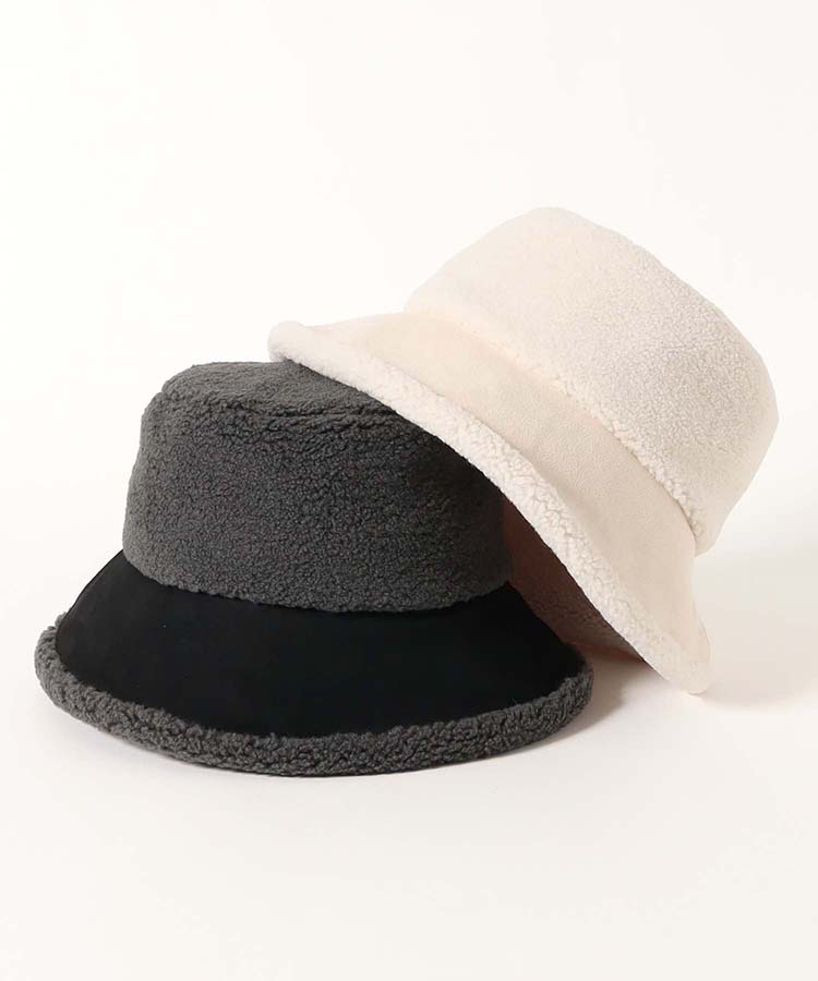 ムートン風バケットハット