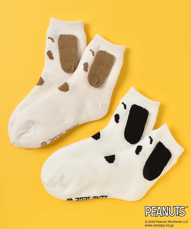 スヌーピー2重編みFaceソックス