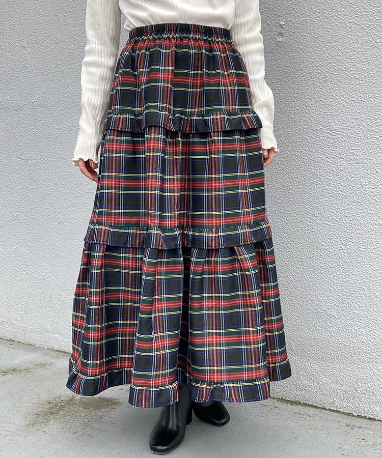 チェックティアードスカート