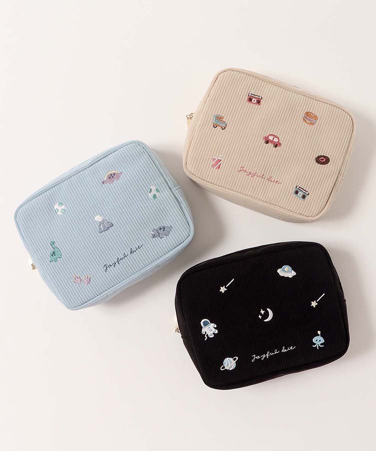 ジョイフルビットコーデュロイスクエアポーチ