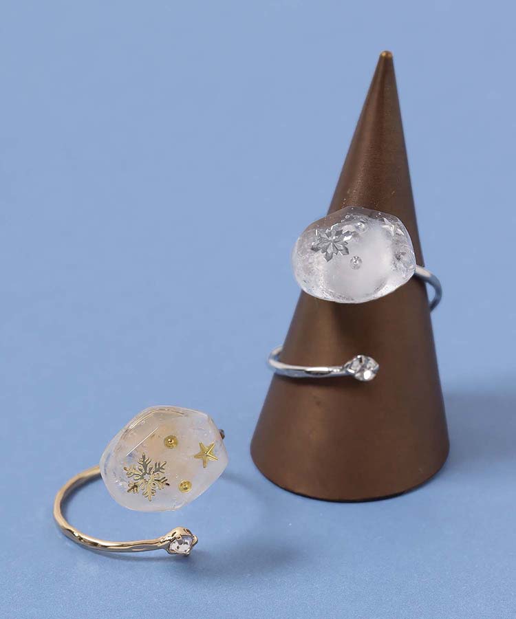 スノーフレーク封入リング