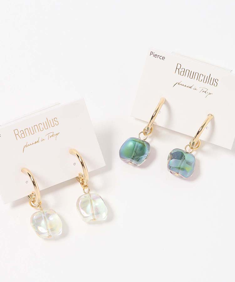 いびつドロップビーズピアス