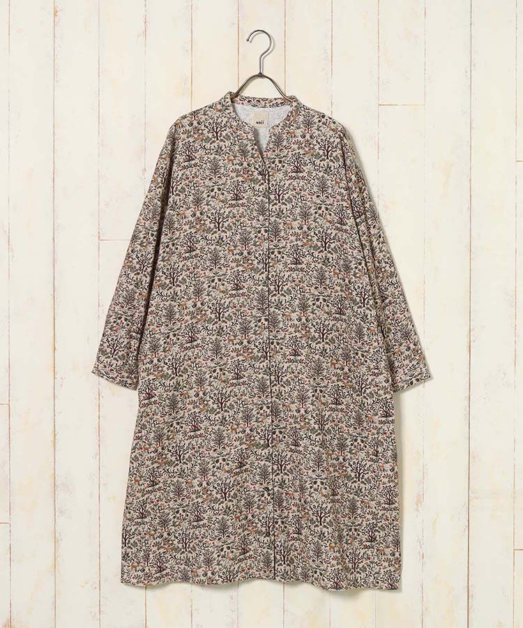 森の中の動物たち前開きワンピース