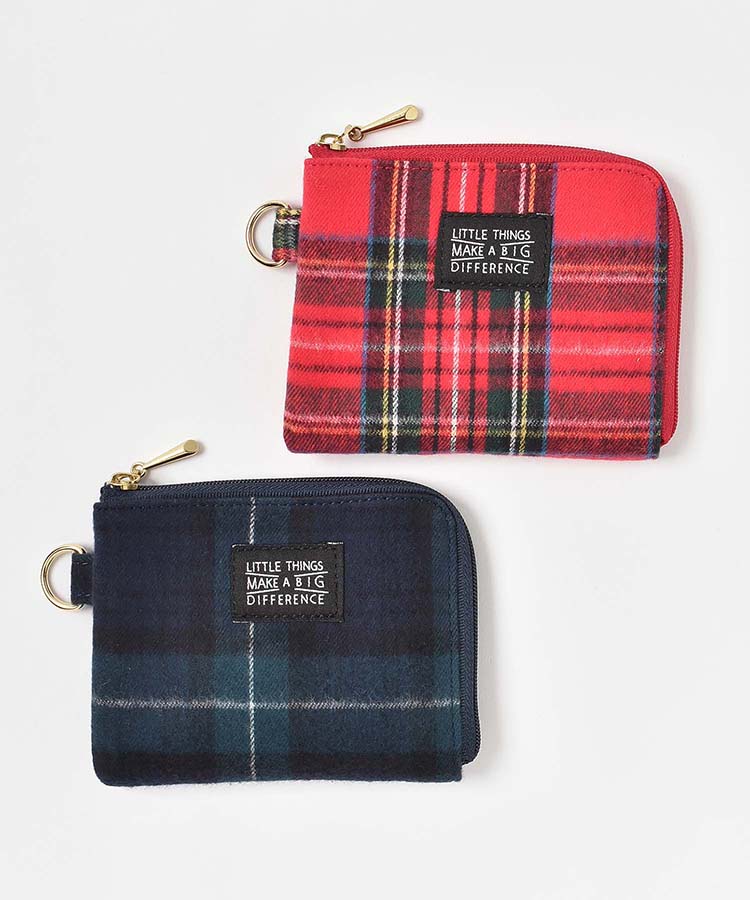 起毛チェック柄コインパス