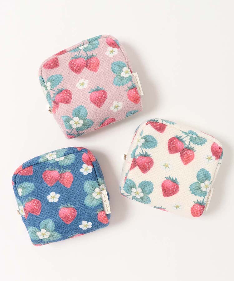 ジューシードゥーシェニール織いちごボックスポーチ