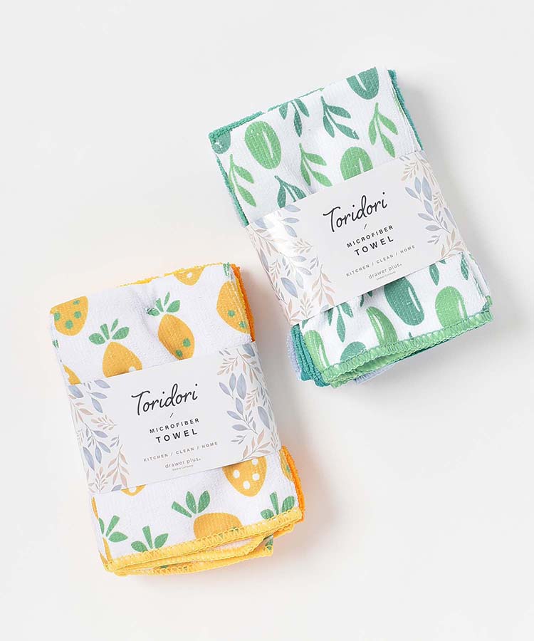 トリドリマイクロファイバーふきん