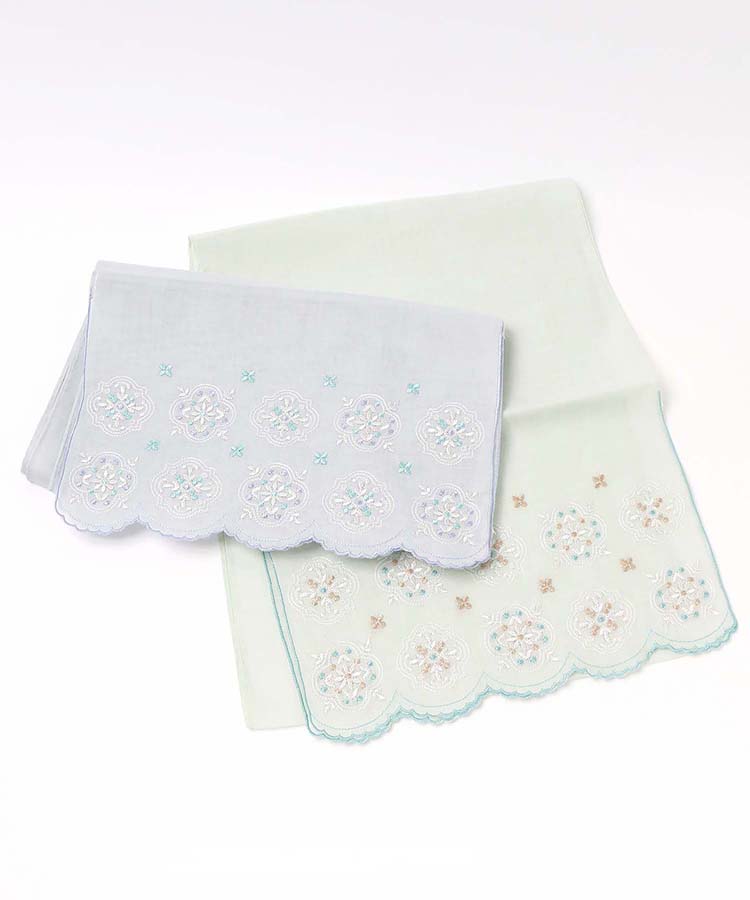 スカラップ刺繍北欧柄ストール