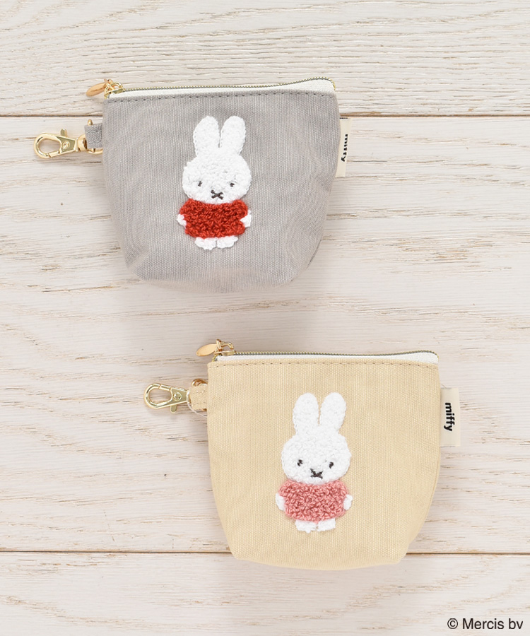 miffyスプリングサガラ刺繍ミニ台形ポーチ