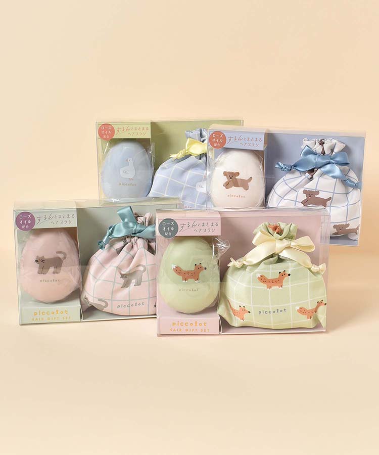 ピッコロットヘアブラシ&巾着セット