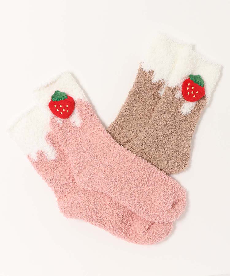 いちごマスコットつきルームソックス