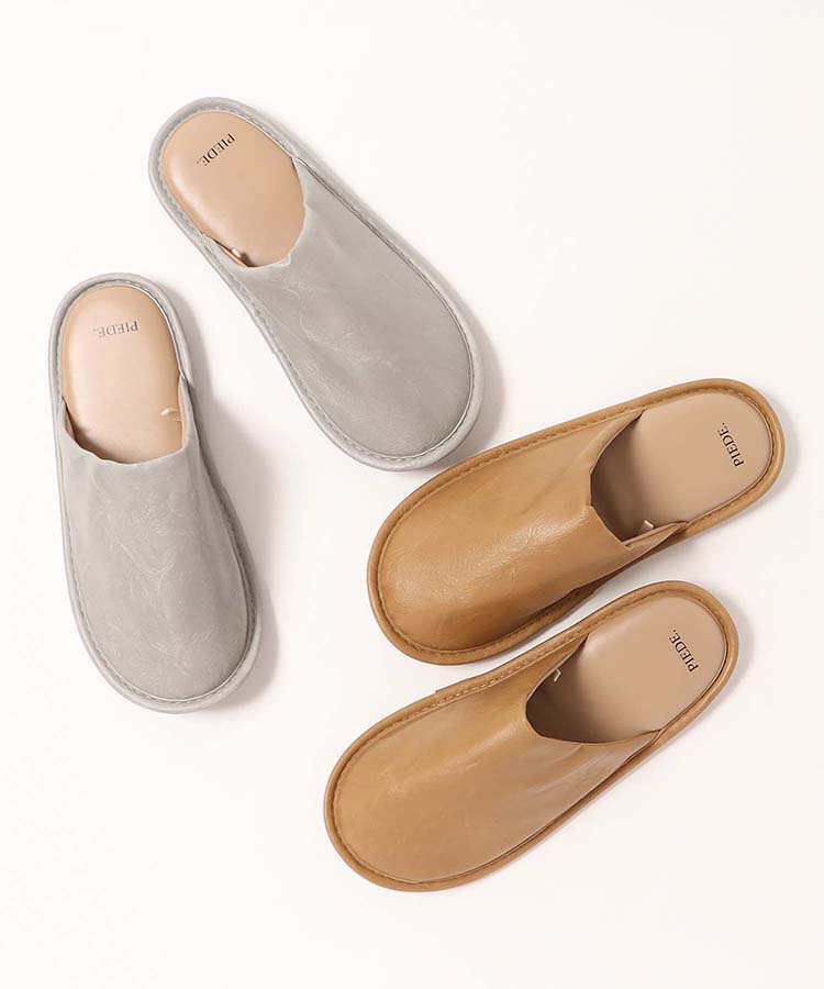 フェイクレザーサボスリッパ