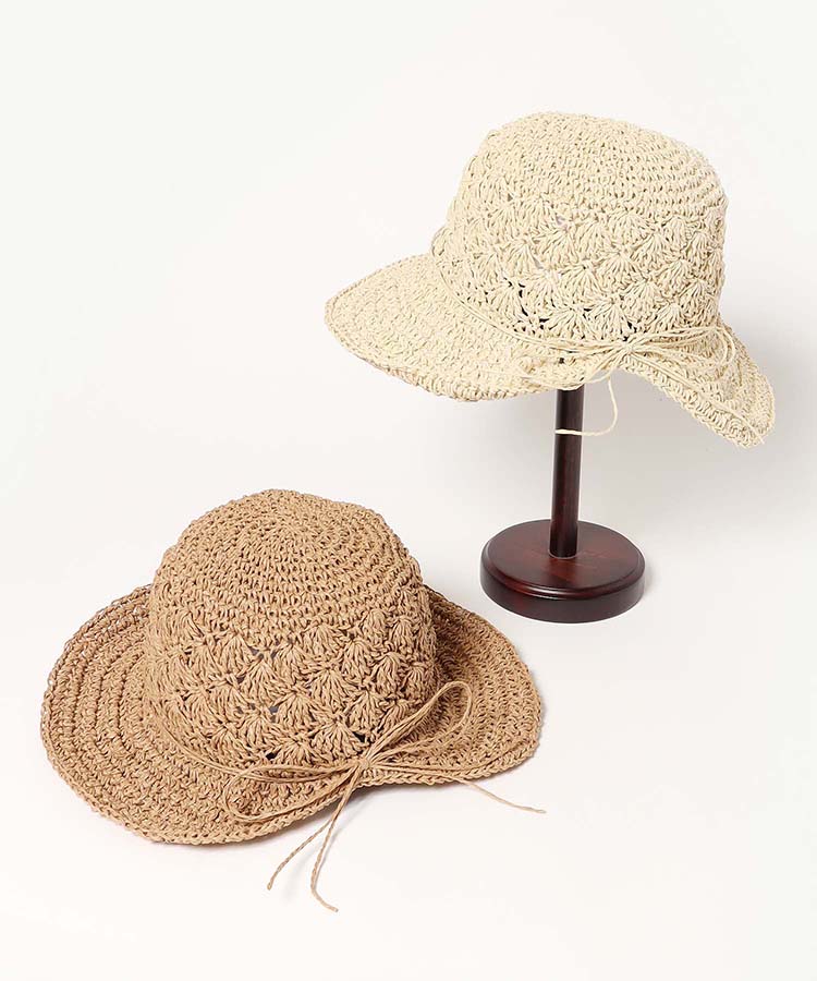 ペーパー編み後ろ割れハット