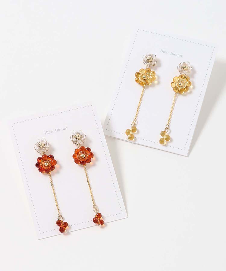 お花2連ビーズピアス