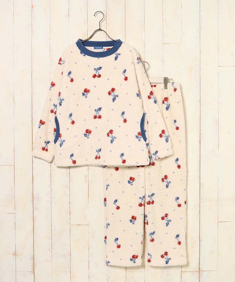 総柄ボアルームウェア上下セット