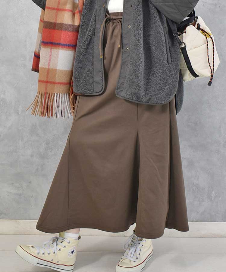 裏起毛カットツイルマーメイドスカート