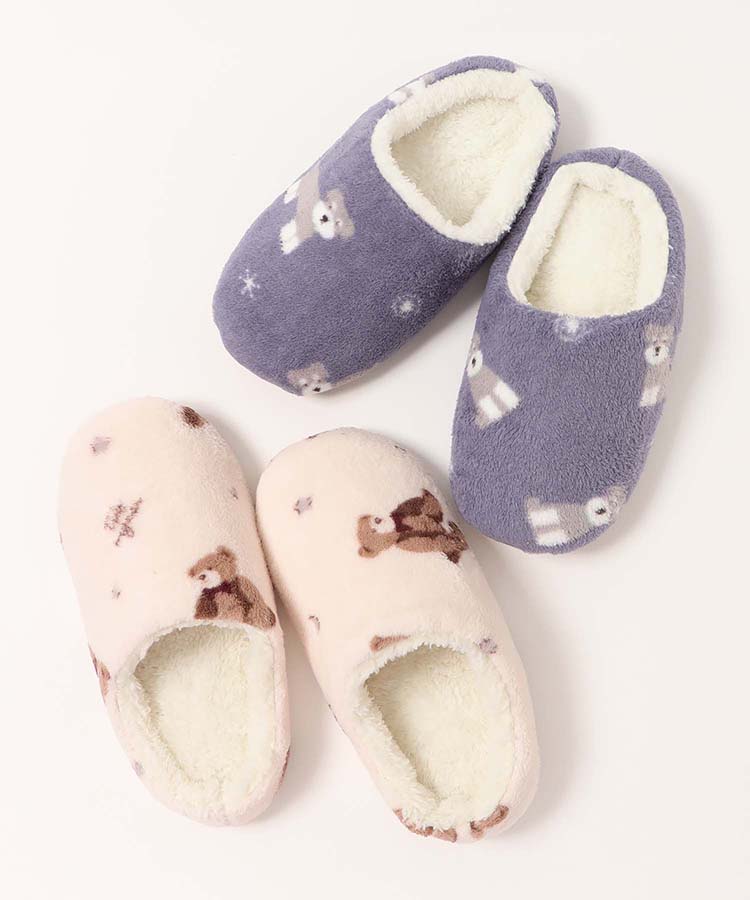 サンゴパイル総柄ルームシューズ