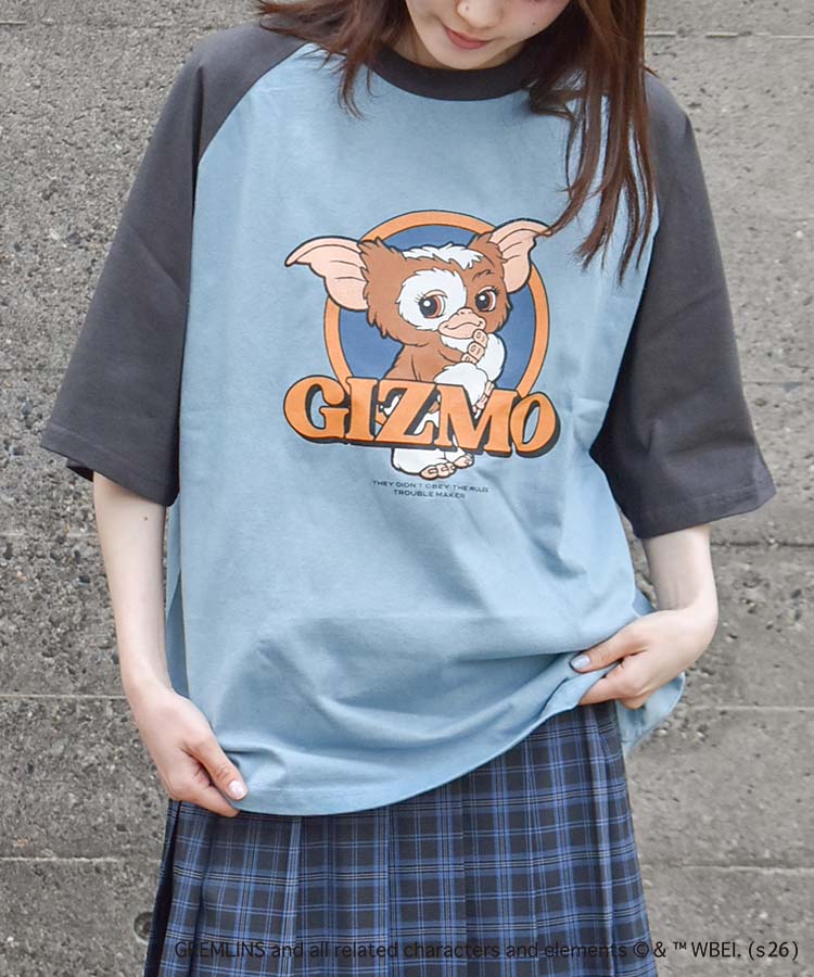 グレムリンラグランプリントTシャツ