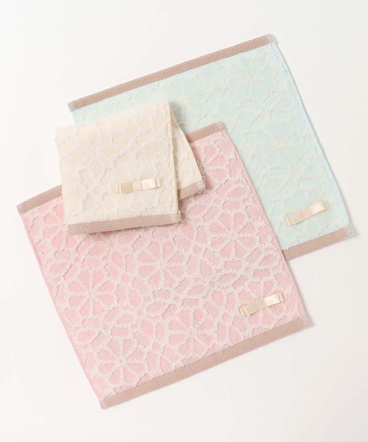 タイルフラワータオルハンカチ