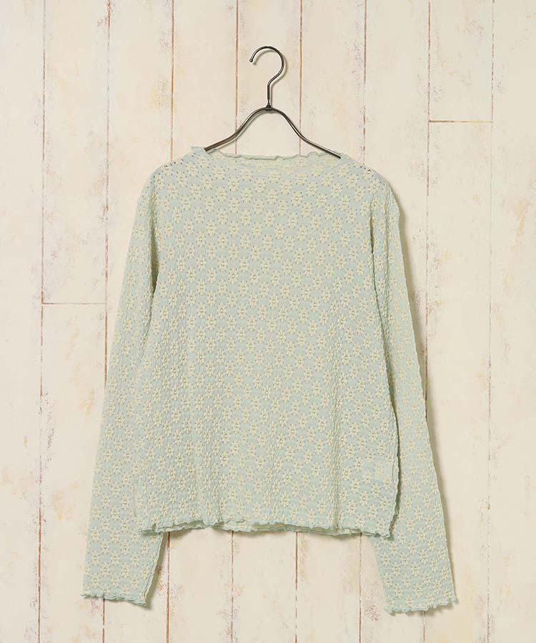 レースボトルネックロンT