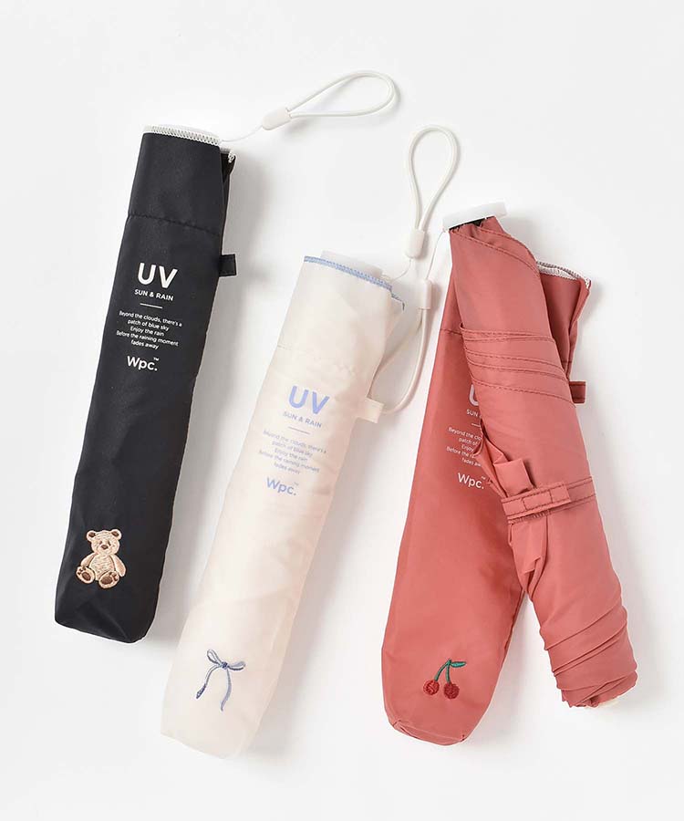 ワンポイント刺繍軽量折りたたみ傘