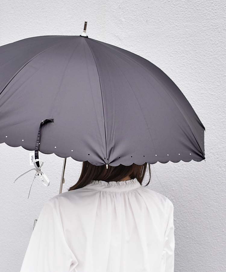 遮光シルバーリボンハート日傘