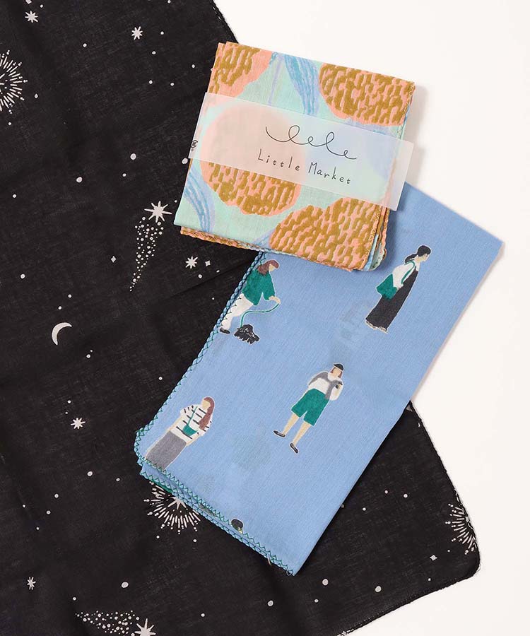 リトルマーケット総柄ハンカチ