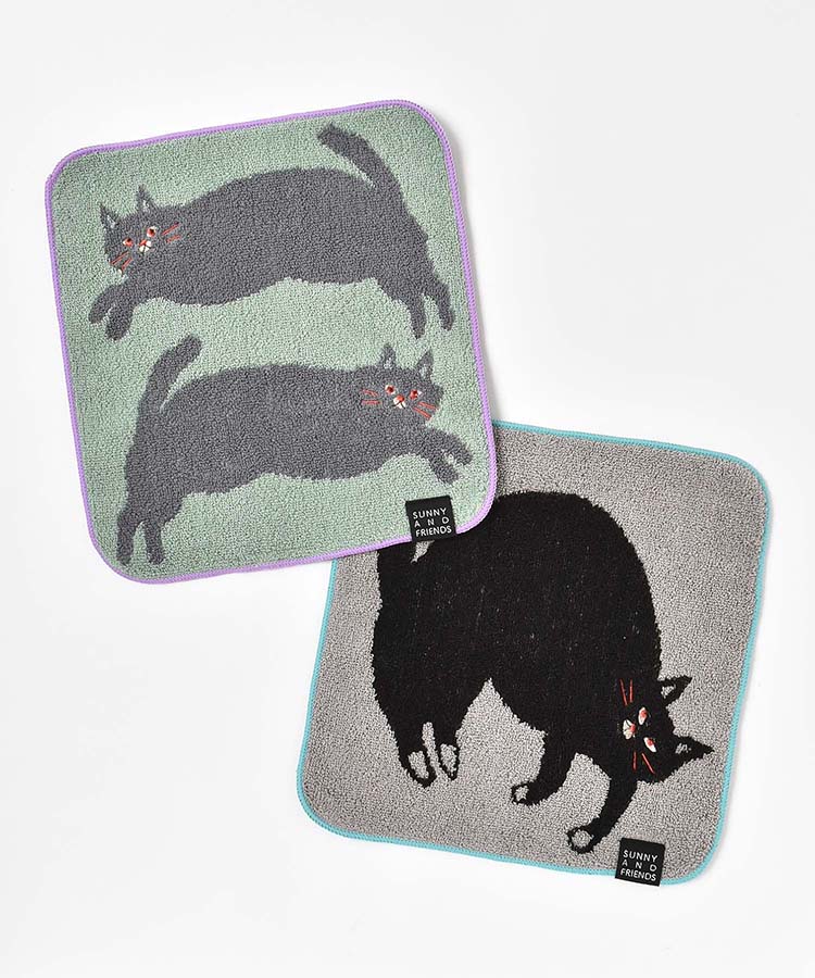 キャットパイルジャガードハンカチ