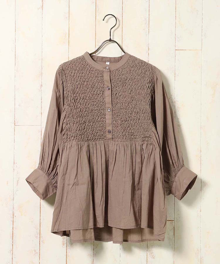 ロングスリーブスモッキングブラウス