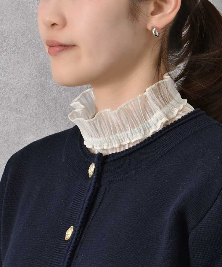 シアープリーツ付け襟