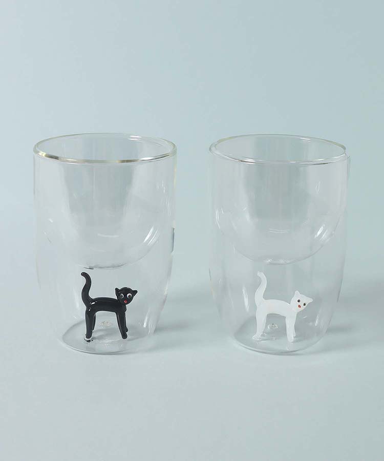 ガラスキャットダブルウォールグラス