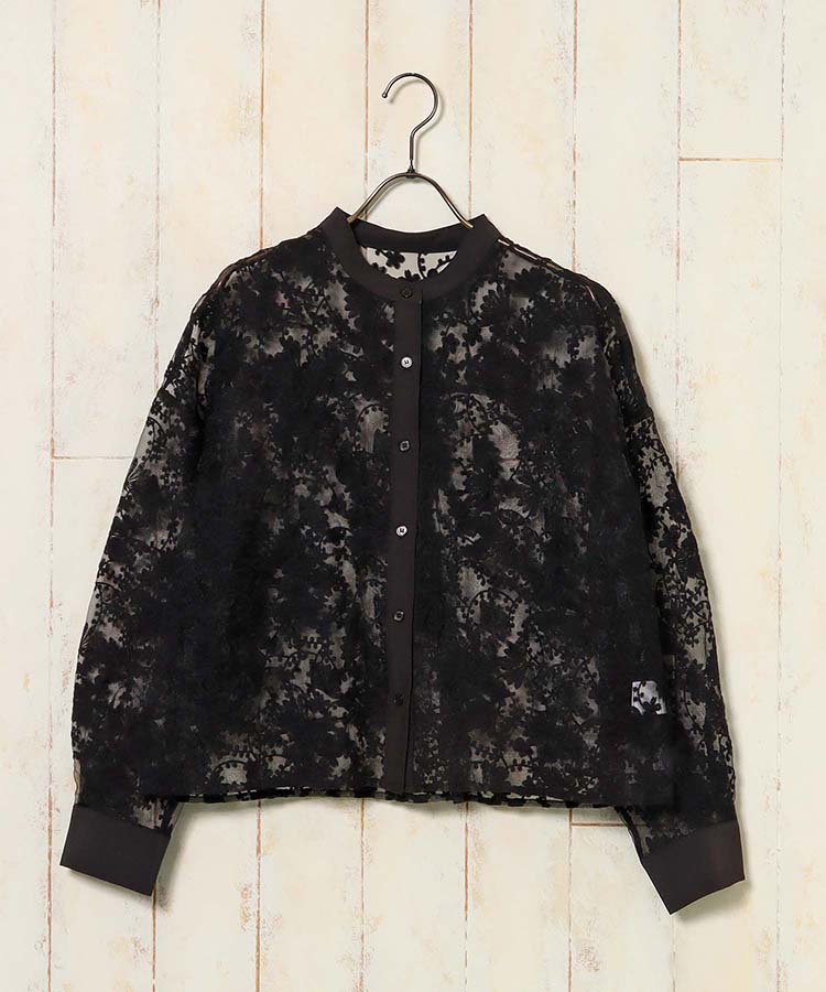 シアーフラワーレースブラウス