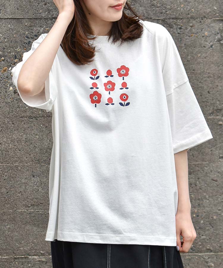 フラワーコットンＴシャツ