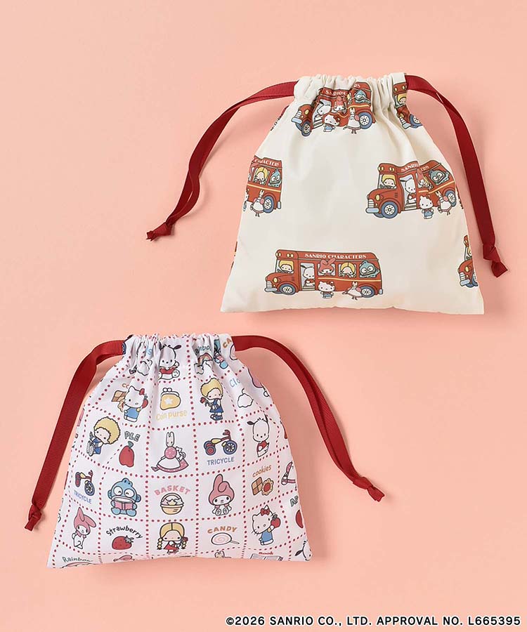 【WEB予約 3/4～順次発送】SANRIO CHARACTERS BASIC総柄巾着