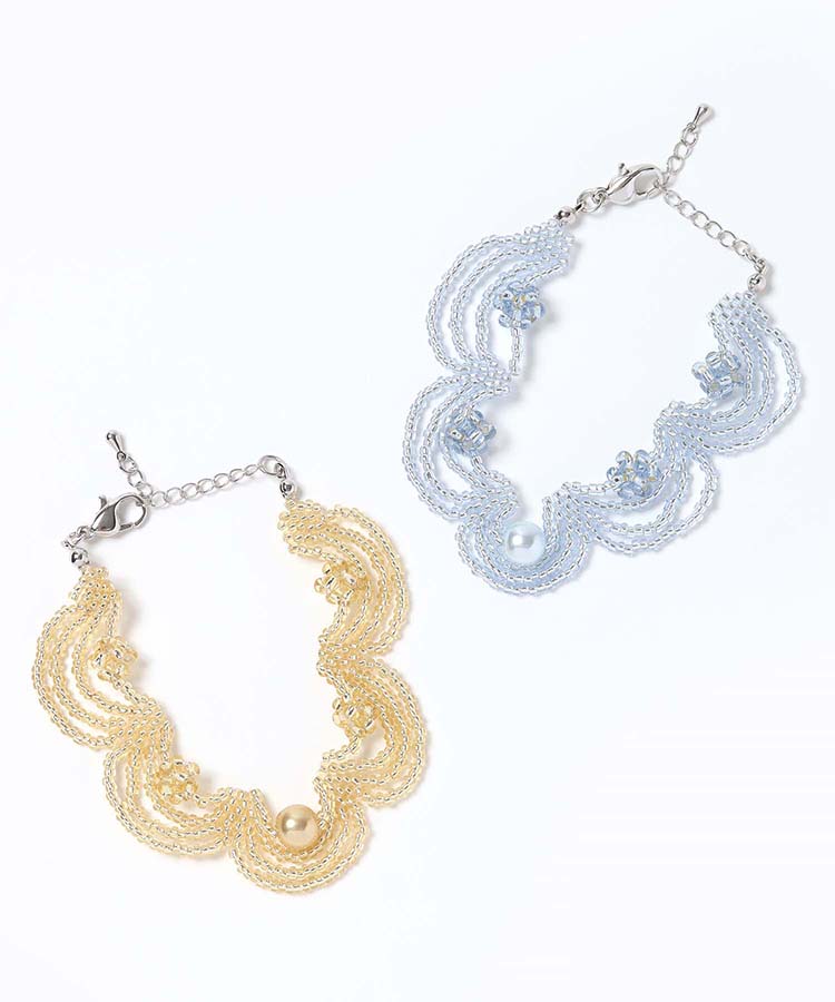 スカラップビーズブレスレット