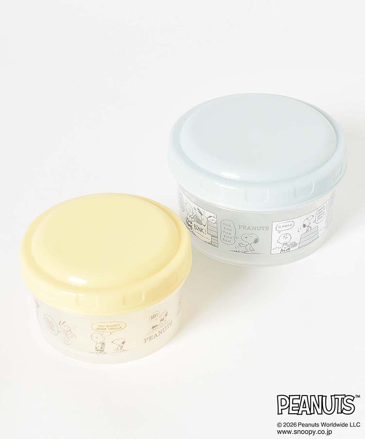 スヌーピー スモーキーパステルラウンドコンテナ2P