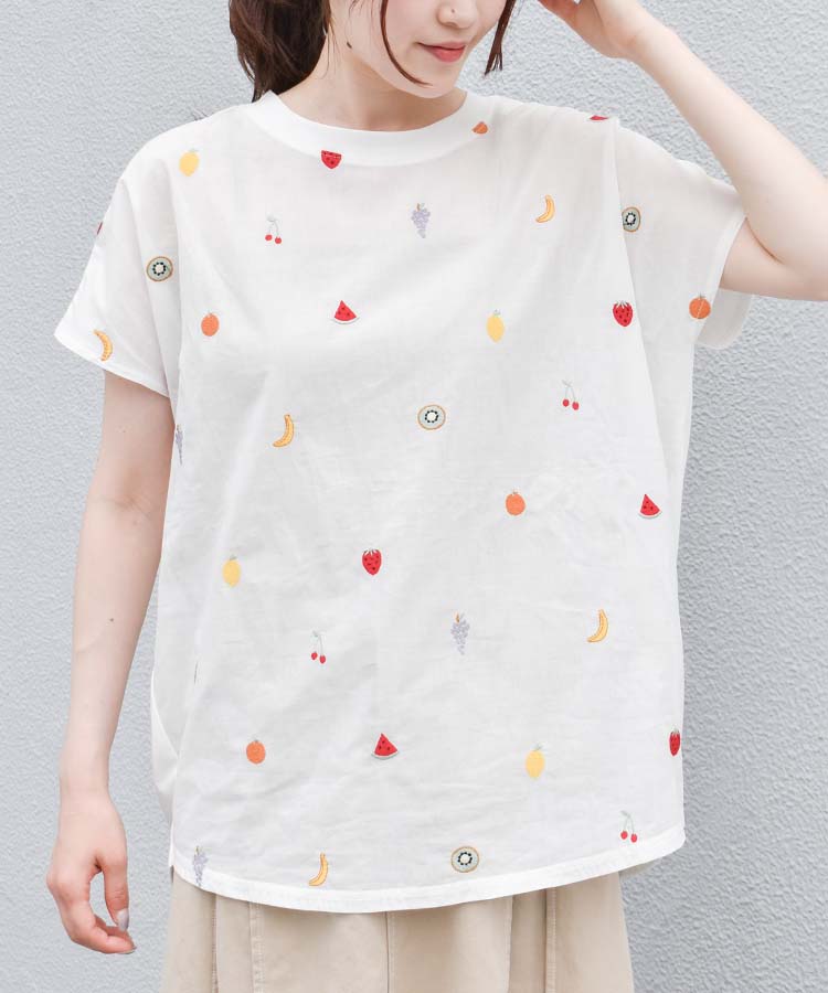 フルーツ総刺繍Tシャツ
